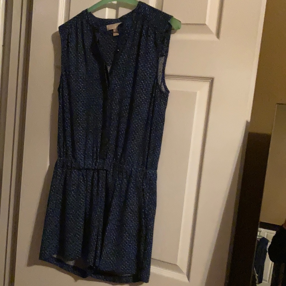 Sleeveless Blue Printed Romper
